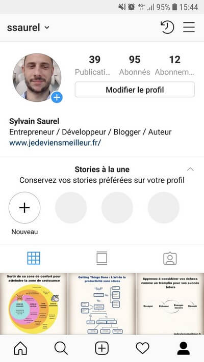 Le compte Instagram @ssaurel doit être amélioré pour gagner en visibilité
