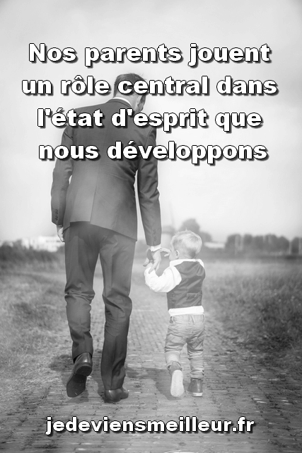 Nos parents jouent un rôle central dans l'état d'esprit que nous développons